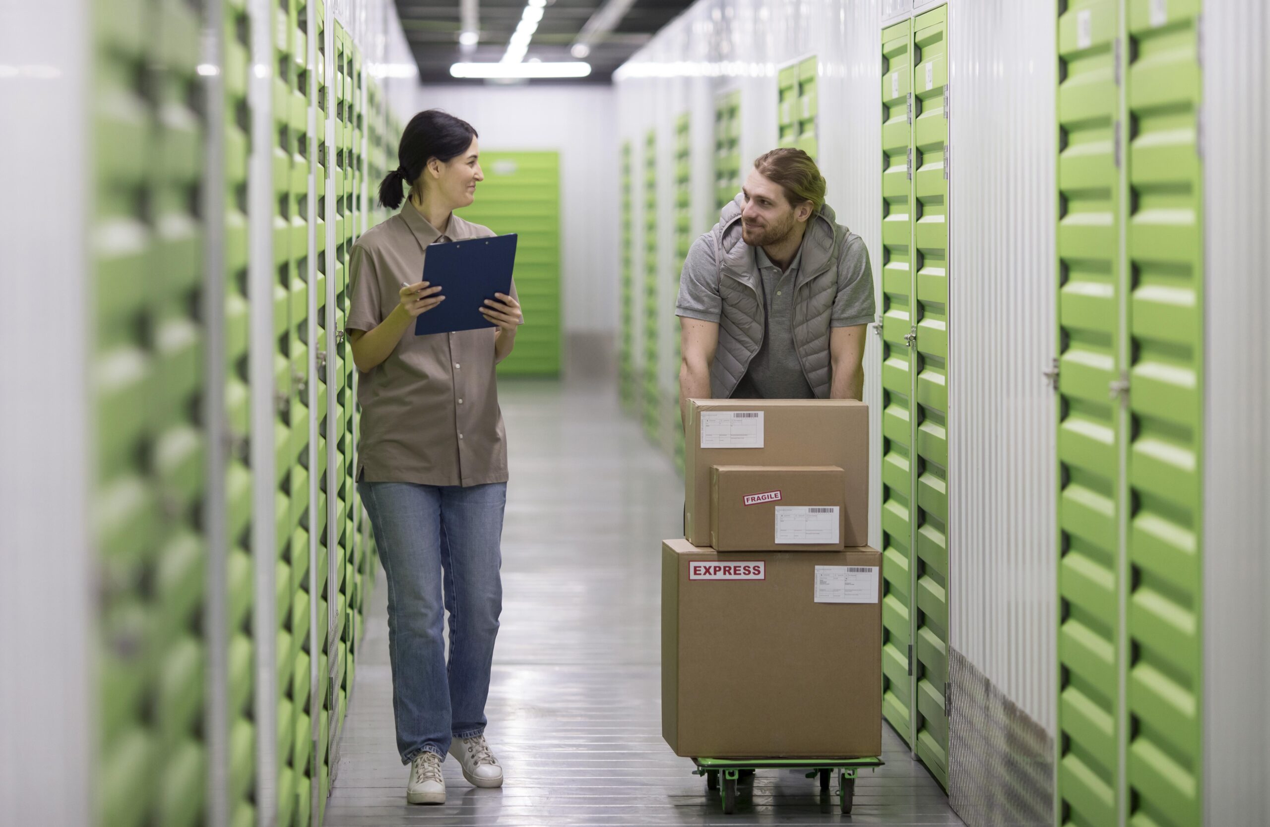 Storage facility aisle